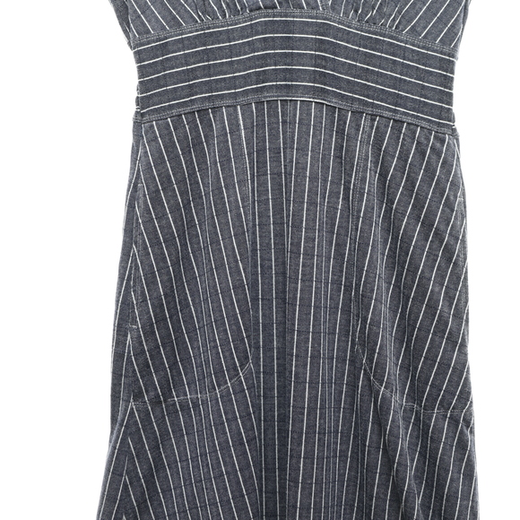 Max Studio Short Sleeve Pinstripe Midi Dress w/Pockets Women S Blue/White - Picture 4 of 13